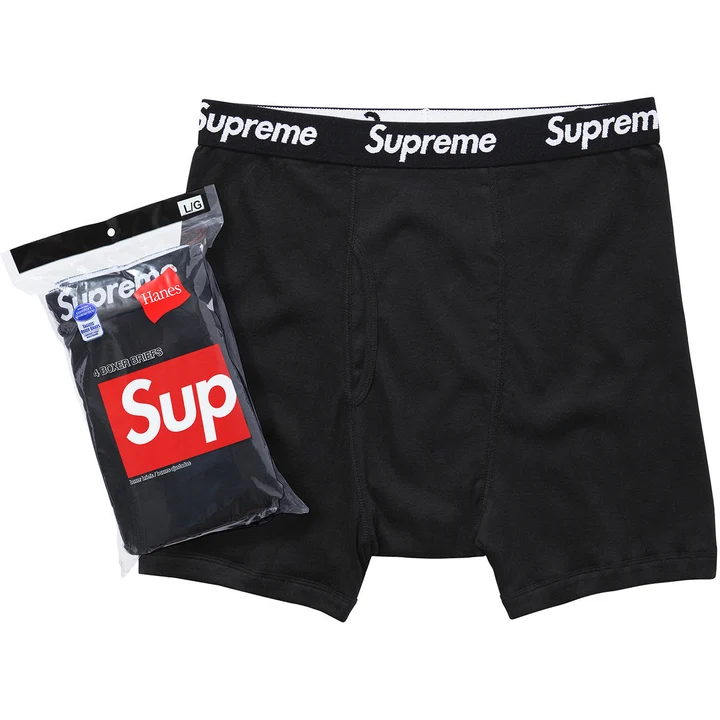 Supreme Hanes Boxershorts 4er-Pack schwarz