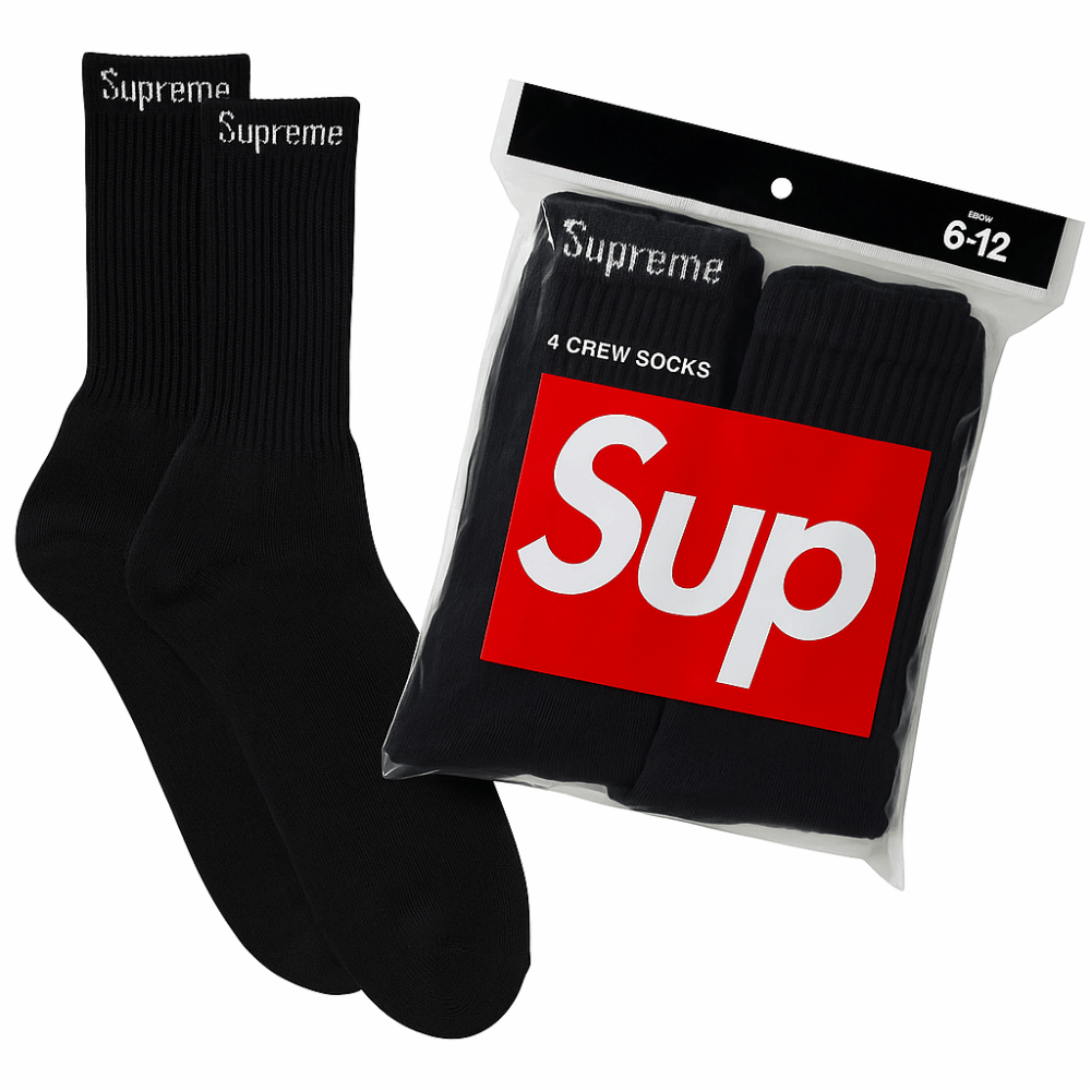 Supreme Socken (4er Pack) • schwarz