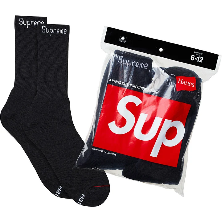 Supreme Hanes Socken 4er-Pack schwarz