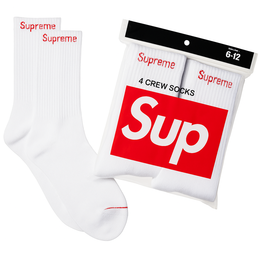 Supreme Socken (4er Pack) • weiß