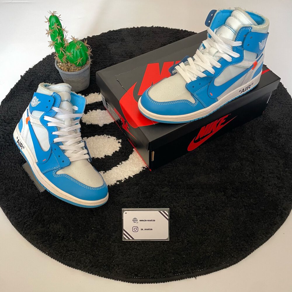 Jordan 1 High OffWhite University Blue UNC Blau • Größe 43