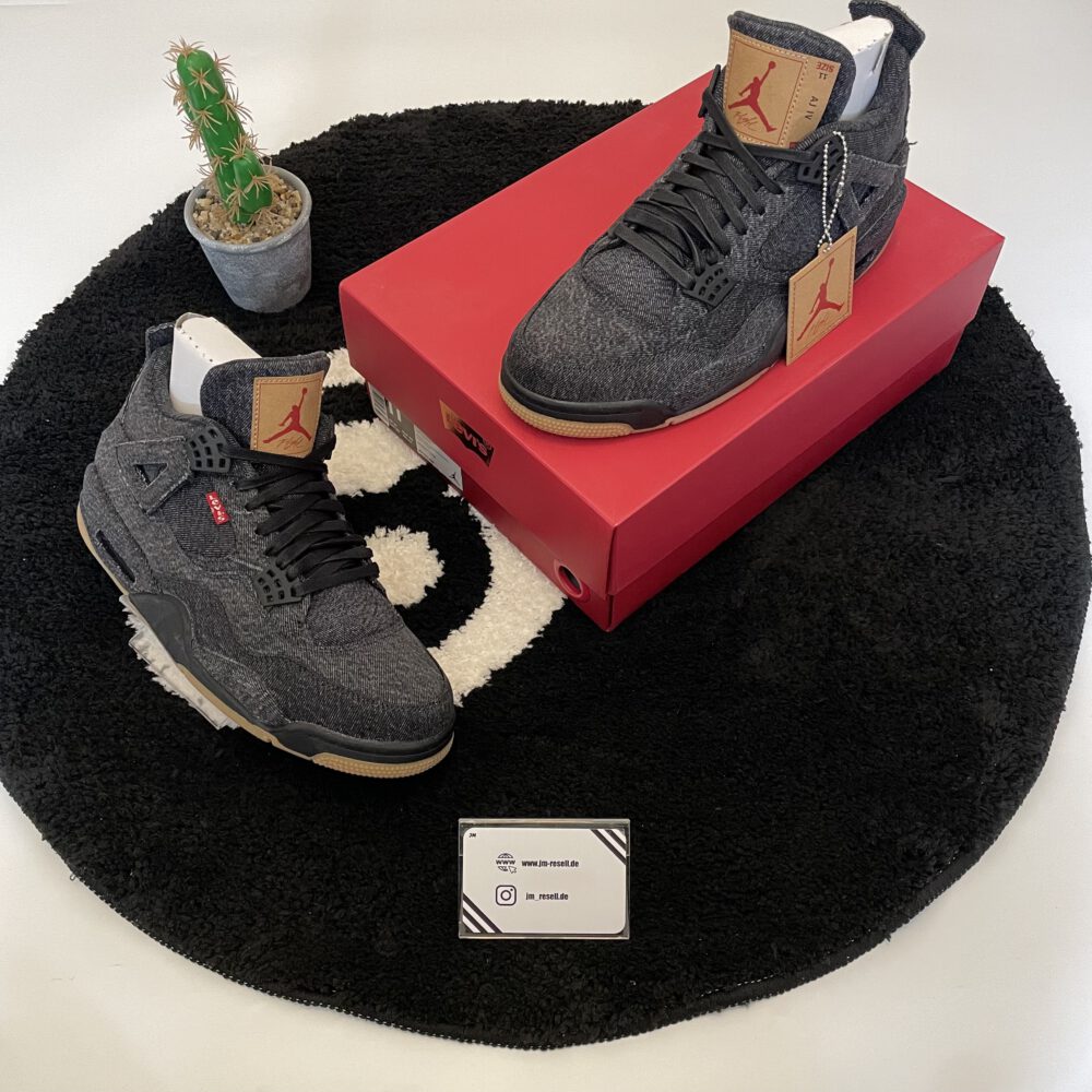 Jordan 4 Retro Levi's Black (Levi's Tag) • Größe 45