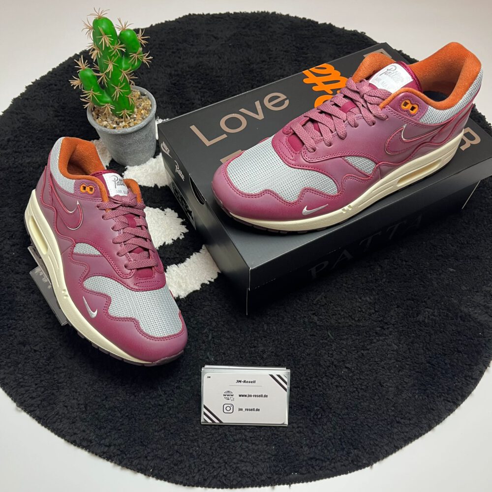 Nike Air Max 1 Patta Waves Rush Maroon • Größe 44