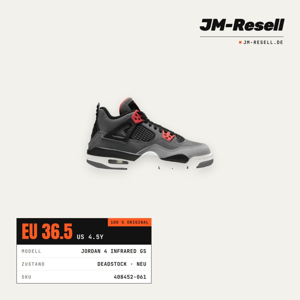 Air Jordan 4 Retro Infrared (GS) • Größe 36.5
