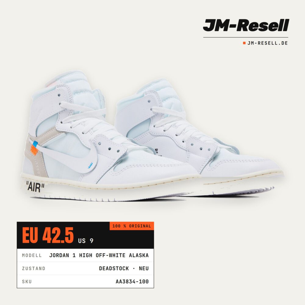 Air Jordan 1 Retro High Virgil Abloh Archive Alaska • Größe 42.5