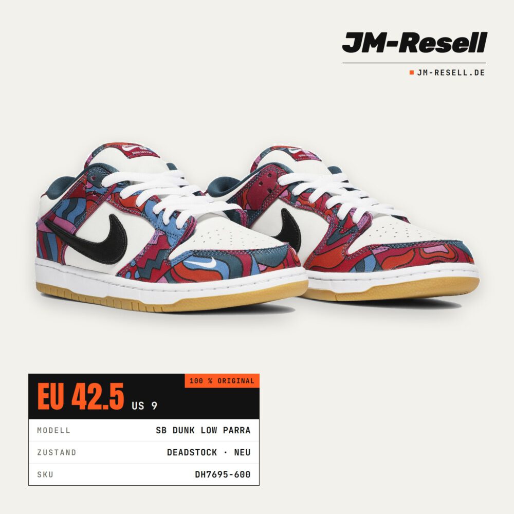 Nike SB Dunk Low Pro Parra Abstract Art • Größe 42.5